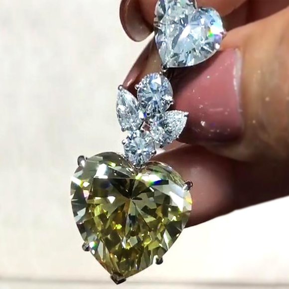 NEW Silver Green Peridot Diamond Drop Earrings - Picture 2 of 10